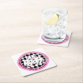 Bunco Küken-Rolle mit ihr - Rosa Rechteckiger Pappuntersetzer (Vor Ort)