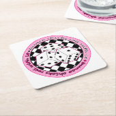 Bunco Küken-Rolle mit ihr - Rosa Rechteckiger Pappuntersetzer (angewinkelt)