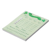 Bunco Lucky Roll Score Pad März Saint Patricks Notizblock (Rotiert)