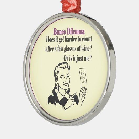 Bunco - lustiges Dilema Silbernes Ornament (Links)
