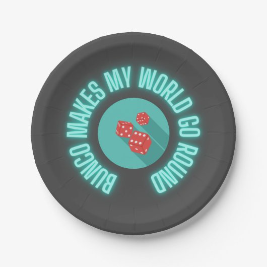 Bunco macht meine Welt zum Neon Pappteller (Vorderseite)