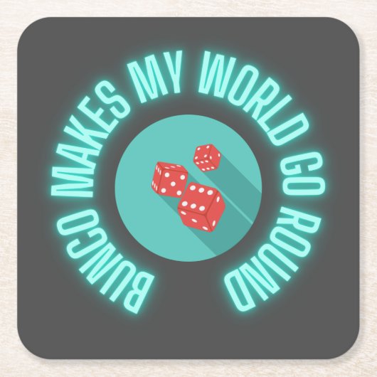 Bunco macht meine Welt zum Neon Rechteckiger Pappuntersetzer (Vorderseite)