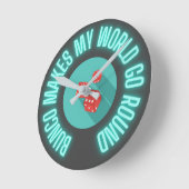 Bunco macht meine Welt zum Neon Runde Wanduhr (Winkel)