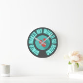 Bunco macht meine Welt zum Neon Runde Wanduhr (Zuhause)