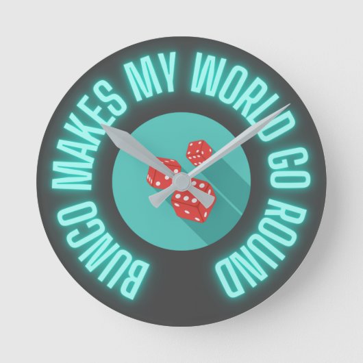 Bunco macht meine Welt zum Neon Runde Wanduhr (Vorderseite)