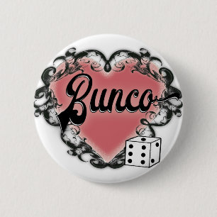 bunco Mädchen Nacht aus Herz-Tattoo-Knopf Button