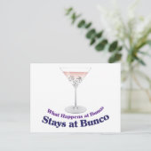 Bunco Martini Cocktail Postkarte (Stehend Vorderseite)