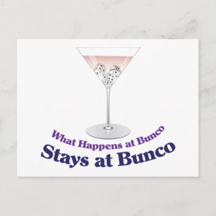 Bunco Martini Cocktail Postkarte