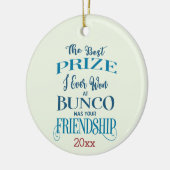 Bunco Merry Christmas Friendship Typografie Keramik Ornament (Links)