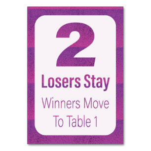 Bunco Moderner Lila Streifen Zwei Tischnummer