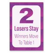 Bunco Moderner Lila Streifen Zwei Tischnummer (Rückseite)