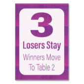 Bunco Moderner Lila Strip-Tisch Drei Tischnummer (Rückseite)