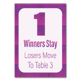 Bunco Moderner Lila Strip-Tisch Tischnummer