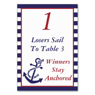 Bunco Nautical Anchor Thema #1 Tischnummer