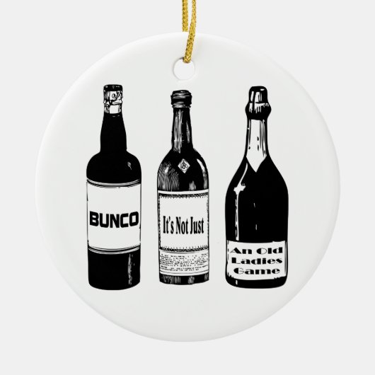 Bunco nicht gerade ein alte Damen-Spiel Keramik Ornament (Vorne)