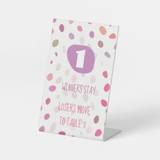 Bunco Niedlich Dots Abstrakt Game Table One Card Sockelschild (Vorderseite)