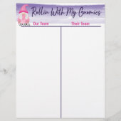 Bunco Niedlich Gnome Dice Tally Score Sheet (Vorderseite)