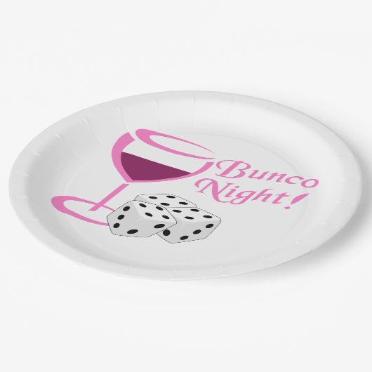 Bunco Night Pappteller (Schrägansicht)
