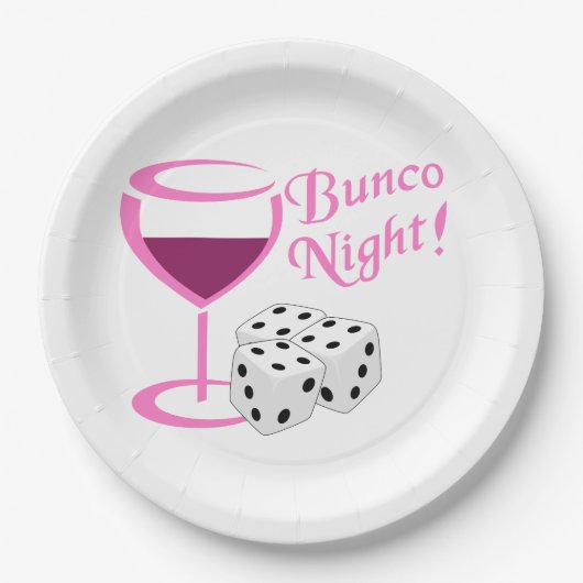 Bunco Night Pappteller (Vorderseite)