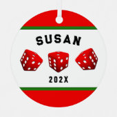 Bunco Night Player Ornament Aus Metall (Vorderseite)