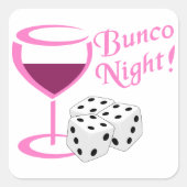 Bunco Night Quadratischer Aufkleber (Vorderseite)