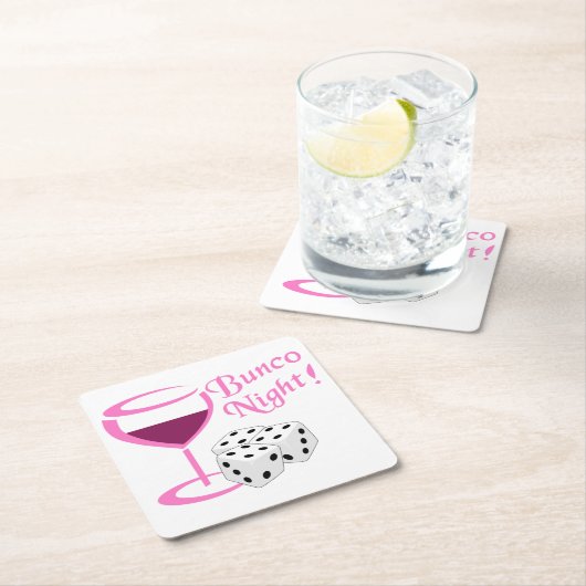 Bunco Night Rechteckiger Pappuntersetzer (Vor Ort)