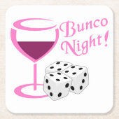 Bunco Night Rechteckiger Pappuntersetzer (Vorderseite)