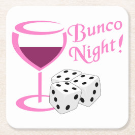 Bunco Night Rechteckiger Pappuntersetzer