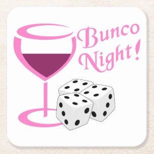 Bunco Night Rechteckiger Pappuntersetzer