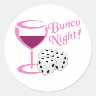 Bunco Night Runder Aufkleber