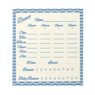 Bunco-Notenblock - Chevron-Muster Notizblock