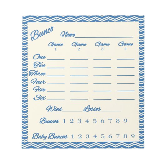 Bunco-Notenblock - Chevron-Muster Notizblock (Vorderseite)