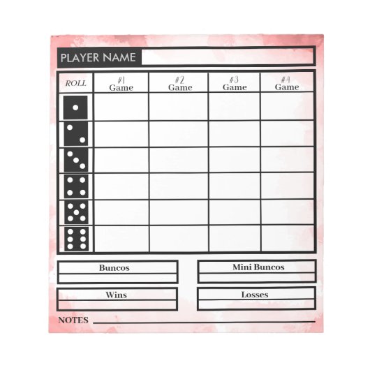 Bunco Notizblock (Vorderseite)