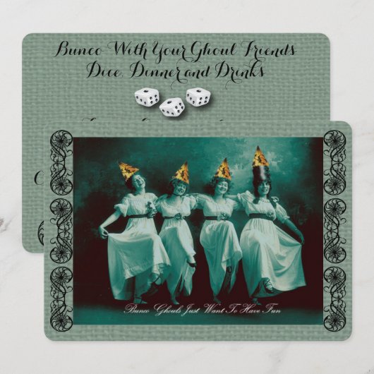 Bunco October Halloween Einladung (Vorne/Hinten)