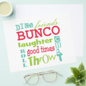 Bunco Paper Tischset Flyer (Vorderseite & Rückseite)