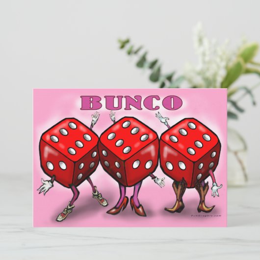 Bunco Party Einladung (Stehend Vorderseite)