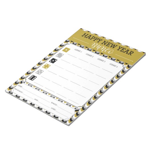 Bunco Party Game Score Karte Notizblock (angewinkelt)