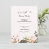Bunco Party Girls Night Out Floral Modernes Skript Einladung (Stehend Vorderseite)