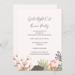 Bunco Party Girls Night Out Floral Modernes Skript Einladung