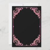 Bunco Party Pink Glitzer Glam Einladung (Rückseite)