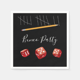 Bunco Party Red Dice Serviette