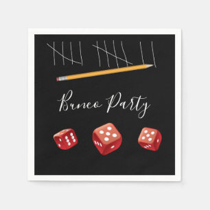Bunco Party Red Dice Serviette