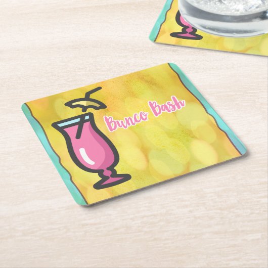 Bunco Pink Drink Bunco Bash Untersetzer (angewinkelt)