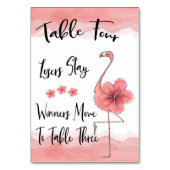 Bunco Pink Flamingo Table Card #4 Tischnummer (Vorderseite)