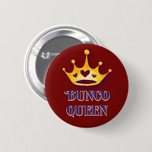 Bunco Player Bunco Queen Modern Red Button (Vorne & Hinten)