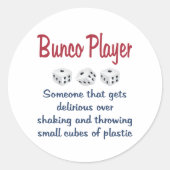 Bunco Player - Definition Runder Aufkleber (Vorderseite)