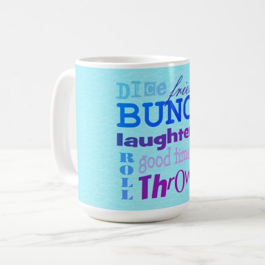 Bunco Player Dice Friends Kaffeetasse (Vorderseite Links)
