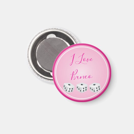 Bunco Player Dice Pink-Liebe Magnet (Vorderseite/Rückseite)