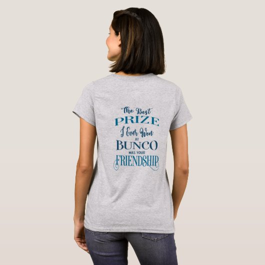 Bunco Player Freundschaft Typografie Blau T-Shirt (Schwarz voll)