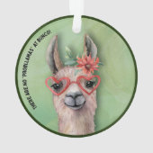 Bunco Player Funny Lama Wasserfarbene Kakteen Blum Ornament (Rückseite)